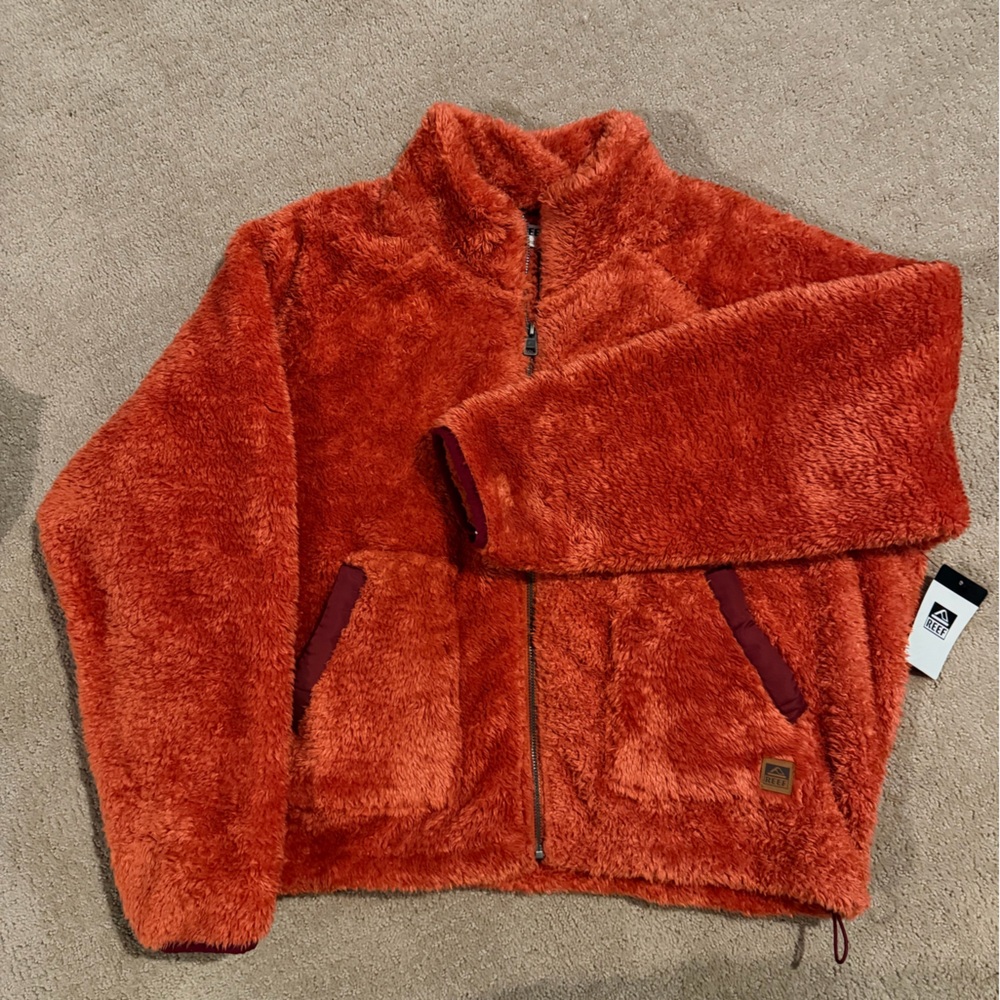 NWT REEF Women’s XL Sherpa Teddy Fleece Zip Jacket – Chili – $78 Retail